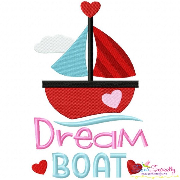 Valentine Dream Boat Embroidery Design Pattern-1