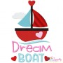 Valentine Dream Boat Embroidery Design Pattern-1
