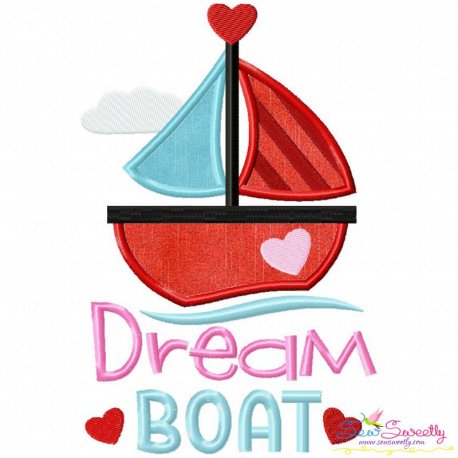 Valentine Dream Boat Applique Design Pattern