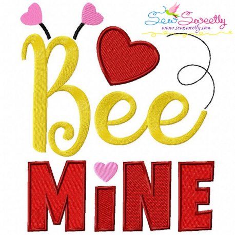 Bee Mine-2 Valentine Embroidery Design Pattern-1