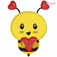 Bee With Heart Applique Design Pattern