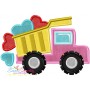 Dump Truck Hearts Applique Design Pattern-1