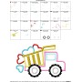 Dump Truck Hearts Applique Design Pattern-2