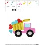 Dump Truck Hearts Embroidery Design Pattern-2