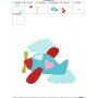 Valentine Airplane Embroidery Design Pattern-2