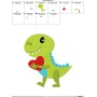 Dinosaur Heart Embroidery Design Pattern-2