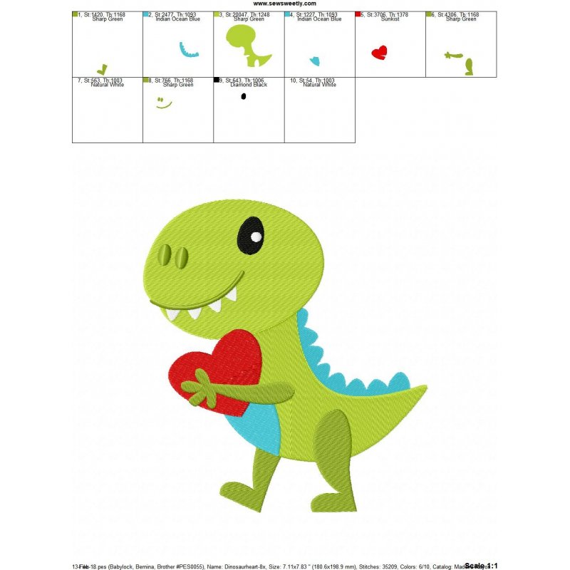 dinosaur with a heart