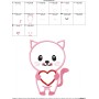 Pink Kitty Heart Applique Design Pattern-2