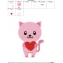 Pink Kitty Heart Embroidery Design Pattern-2