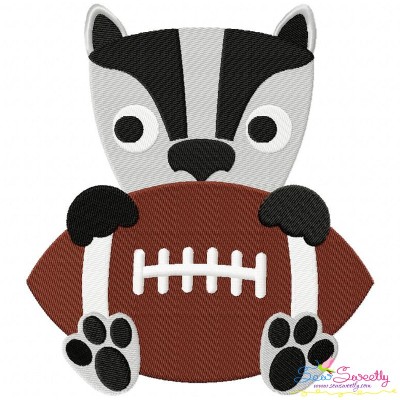 Football Badger Mascot Embroidery Design Pattern-1