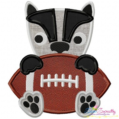 Football Badger Mascot Applique Design Pattern-1