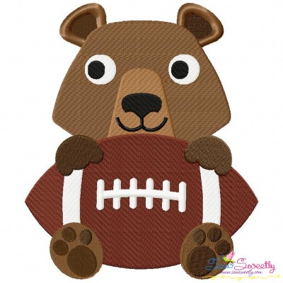 Football Bear Mascot Embroidery Design Pattern-1
