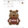 Football Bear Mascot Embroidery Design Pattern-2