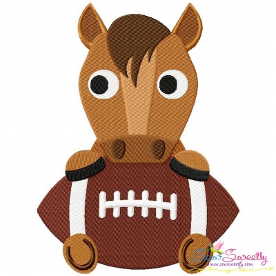 Football Bronco Mascot Embroidery Design Pattern-1
