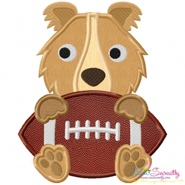 Football Collie Mascot Applique Design Pattern-1