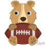 Football Collie Mascot Applique Design Pattern-1