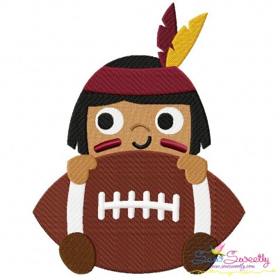 Football Indian Mascot Embroidery Design Pattern-1