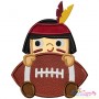 Football Indian Mascot Applique Design Pattern-1