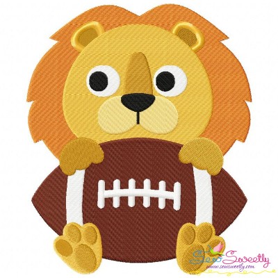 Football Lion Mascot Embroidery Design Pattern-1