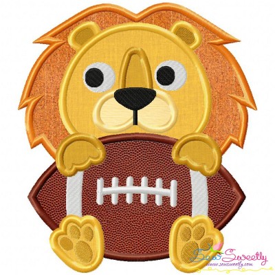 Football Lion Mascot Applique Design Pattern-1