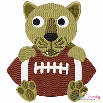 Football Panther Mascot Embroidery Design Pattern-1