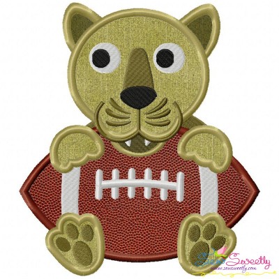 Football Panther Mascot Applique Design Pattern-1