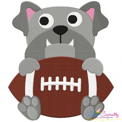 Football Bulldog Mascot Embroidery Design Pattern-1