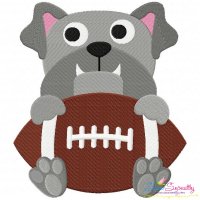 Football Bulldog Mascot Embroidery Design