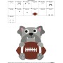 Football Bulldog Mascot Embroidery Design Pattern-2
