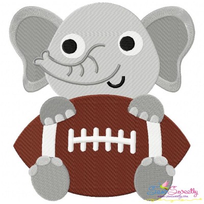 Football Elephant Mascot Embroidery Design Pattern-1