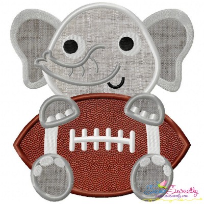 Football Elephant Mascot Applique Design Pattern-1