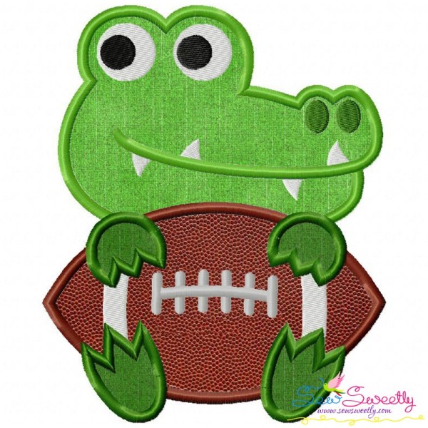 Football Gator Mascot Applique Design Pattern-1