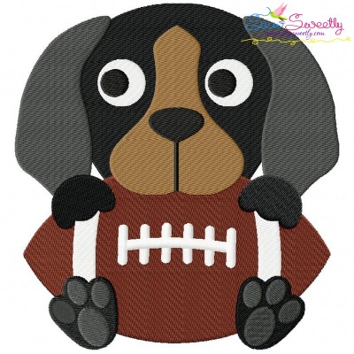Football Hound Dog Mascot Embroidery Design Pattern-1