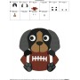 Football Hound Dog Mascot Embroidery Design Pattern-2