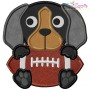 Football Hound Dog Mascot Applique Design Pattern-1