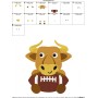 Football Longhorn Mascot Embroidery Design Pattern-2