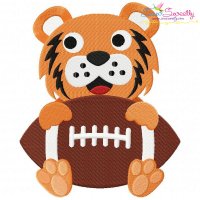 Football Tiger Mascot Embroidery Design