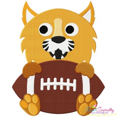 Football Wildcat Mascot Embroidery Design Pattern-1