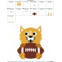 Football Wildcat Mascot Embroidery Design Pattern-2