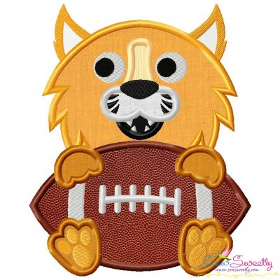 Football Wildcat Mascot Applique Design Pattern-1