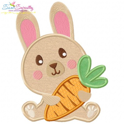 Easter Bunny With Carrot-2 Applique Design Pattern-1