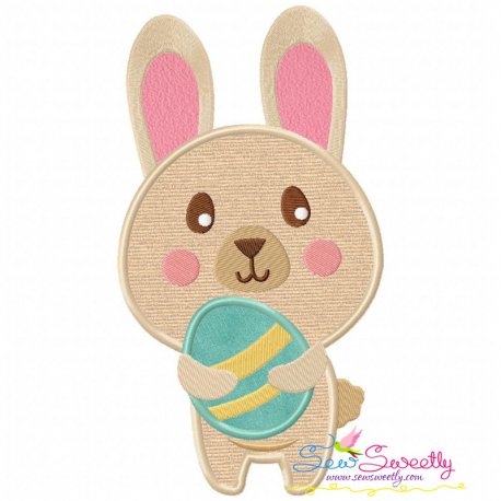 Easter Bunny With Egg-3 Applique Design Pattern-1