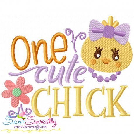 One Cute Chick Embroidery Design Pattern