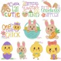 Easter Bunnies And Chicks Embroidery Design Bundle-1