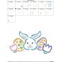 Outlines Bunny Eggs Tulips Embroidery Design Pattern-2