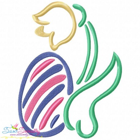Outlines Easter Egg Tulip Embroidery Design Pattern
