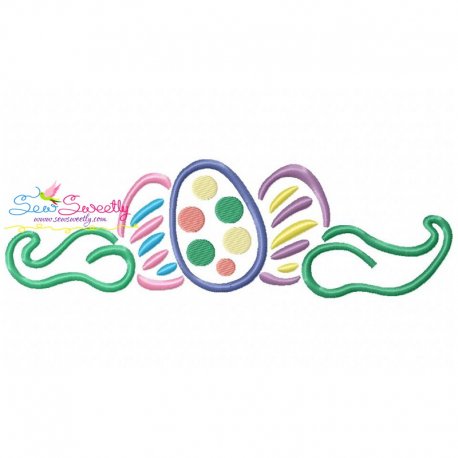 Outlines Easter Eggs-2 Embroidery Design Pattern-1