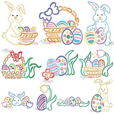 Easter Outlines Designs Embroidery Design Pattern Bundle-2-1