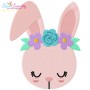 Bunny With Flowers Embroidery Design Pattern-1