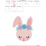 Bunny With Flowers Embroidery Design Pattern-2